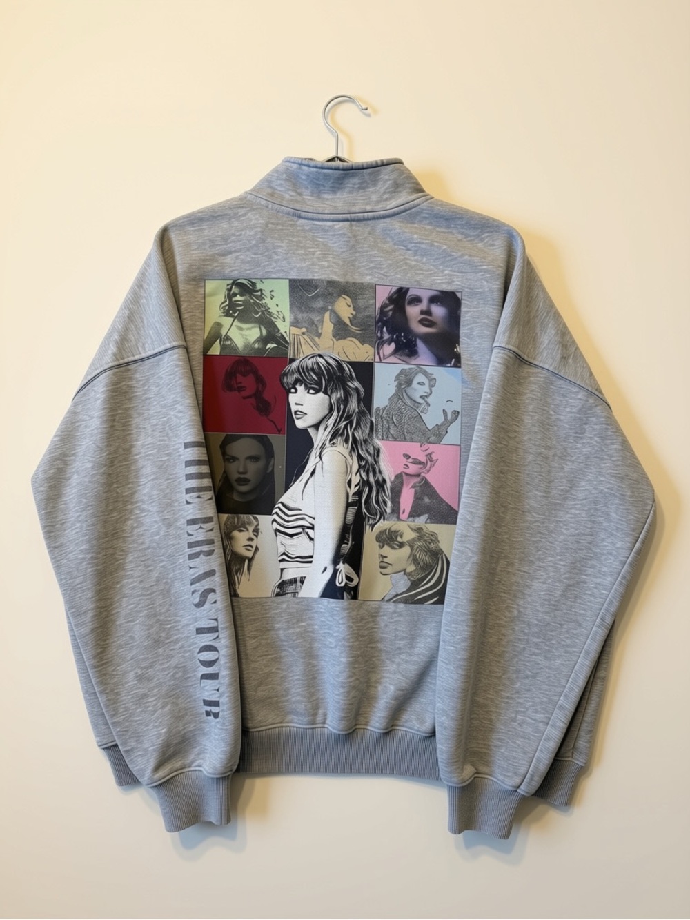 Taylor Swift The Eras Tour Gray Quarter Zip Sweatshirt XL Official Merch